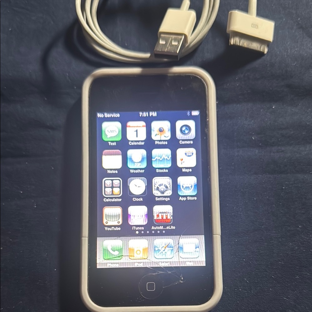 Apple Black and Gray 30-Pin Charging Cable for iOS Devices